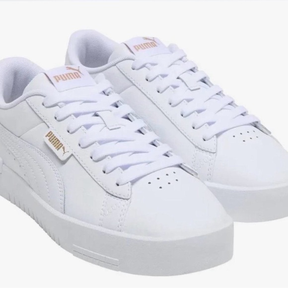 Puma Shoes - Puma Women's Jada Dboss Logo Sneakers White Gold Sz 11 New
